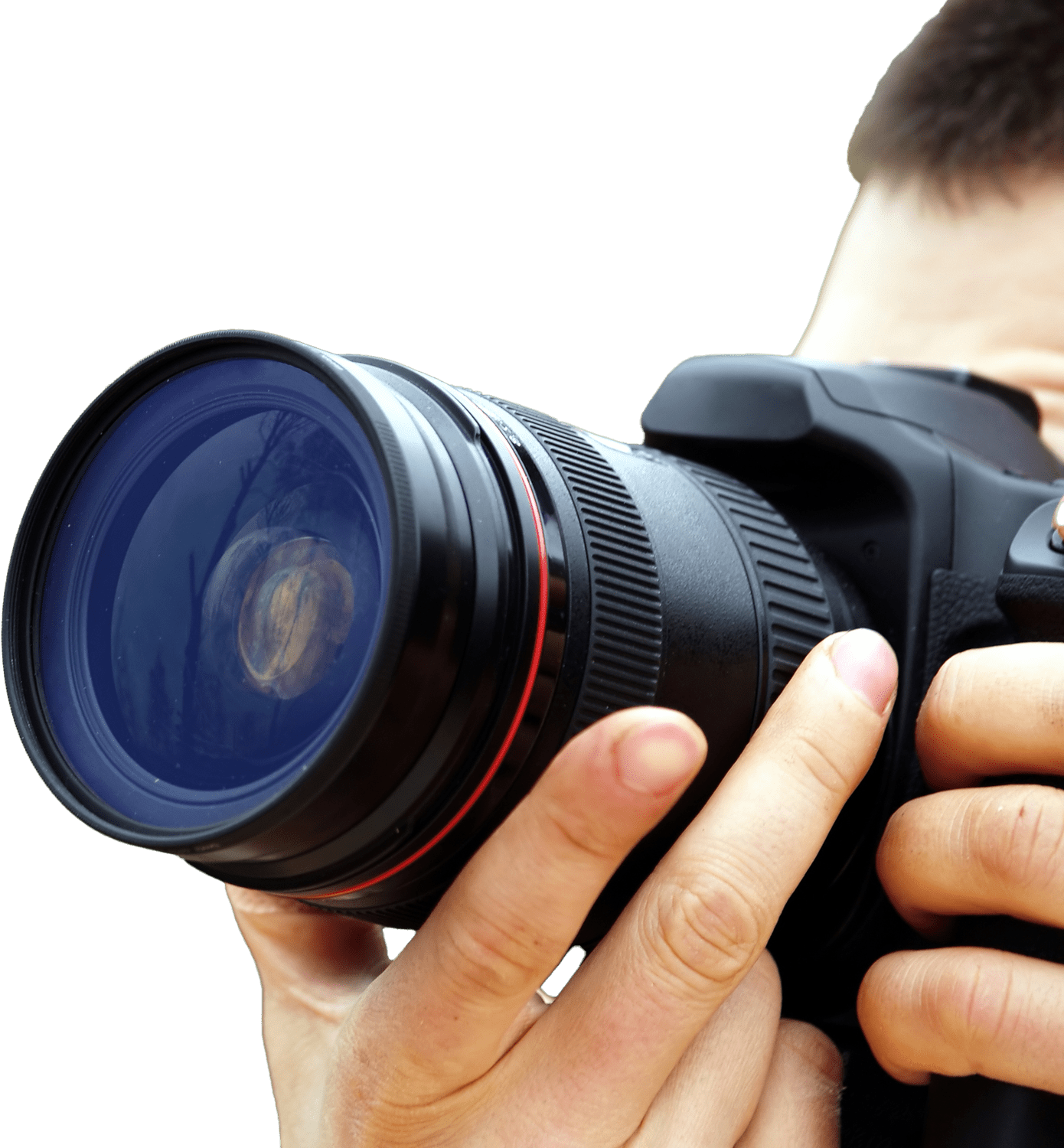 Man Pointing a Camera